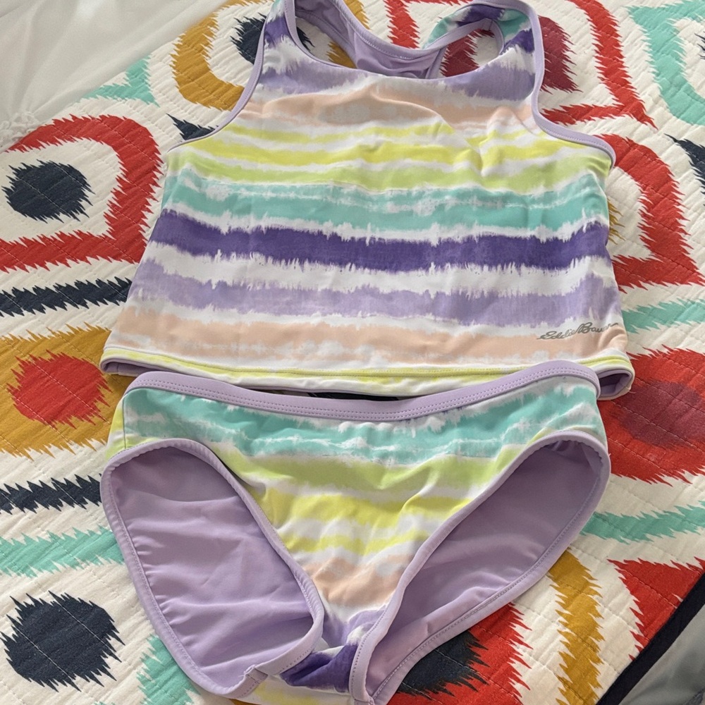 Eddie Bauer Kids Swim Set - Purple, Green, Yellow Stripes